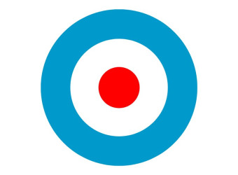 A target symbol in red, white and blue