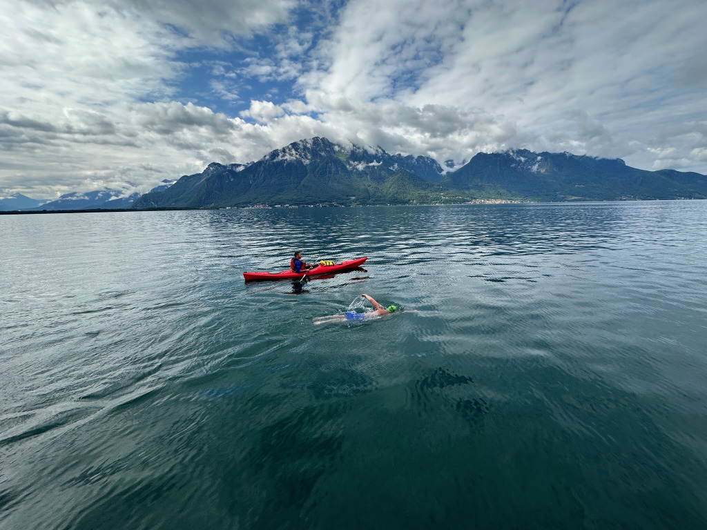 Neil swimming