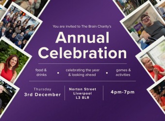 A graphic for the event, featuring instamatic style photos from The Brain Charity
