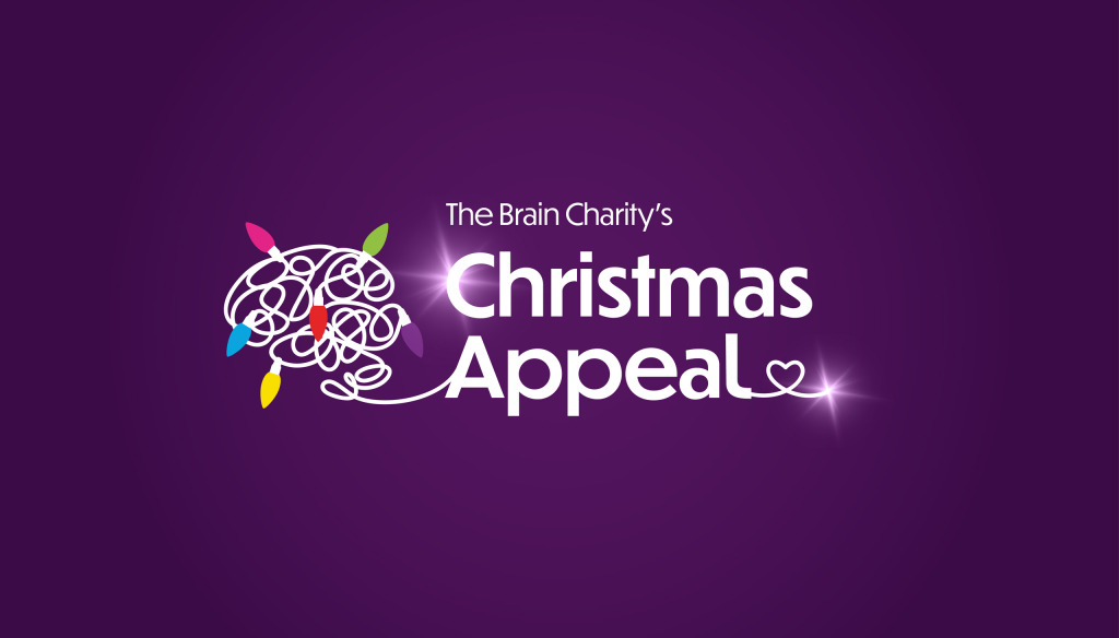 The Brain Charity's Christmas Appeal header image with a brain made from a string of lights.