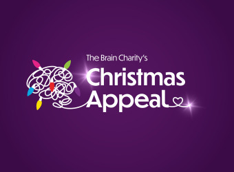 The Brain Charity's Christmas Appeal header image with a brain made from a string of lights.