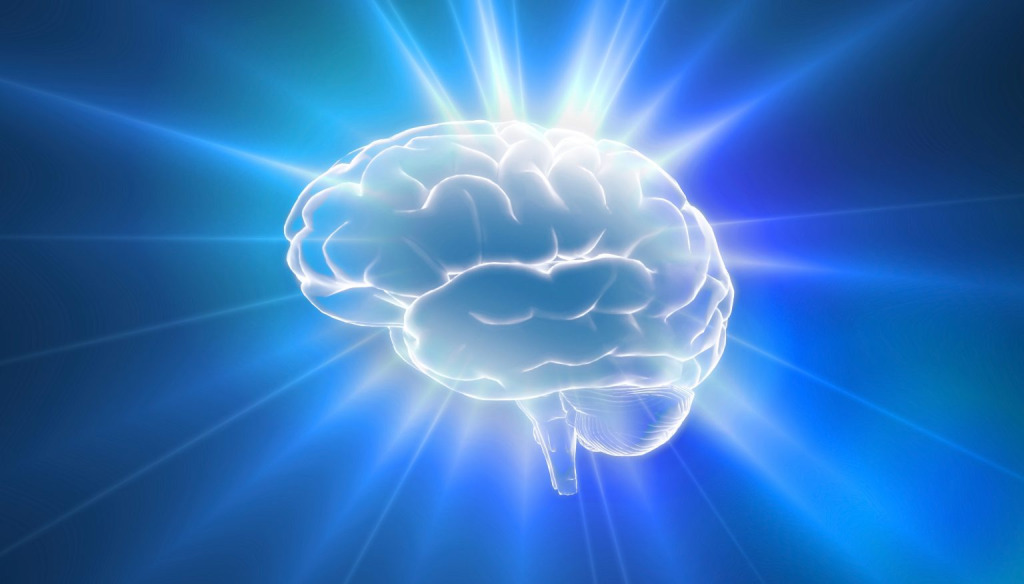 Glowing brain graphic