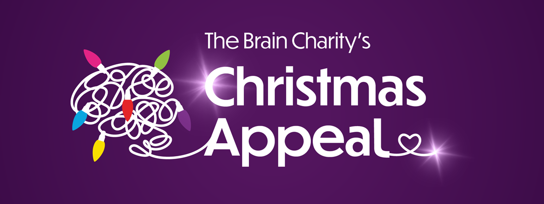 The Brain Charity's Christmas Appeal header image with a brain made from a string of lights.
