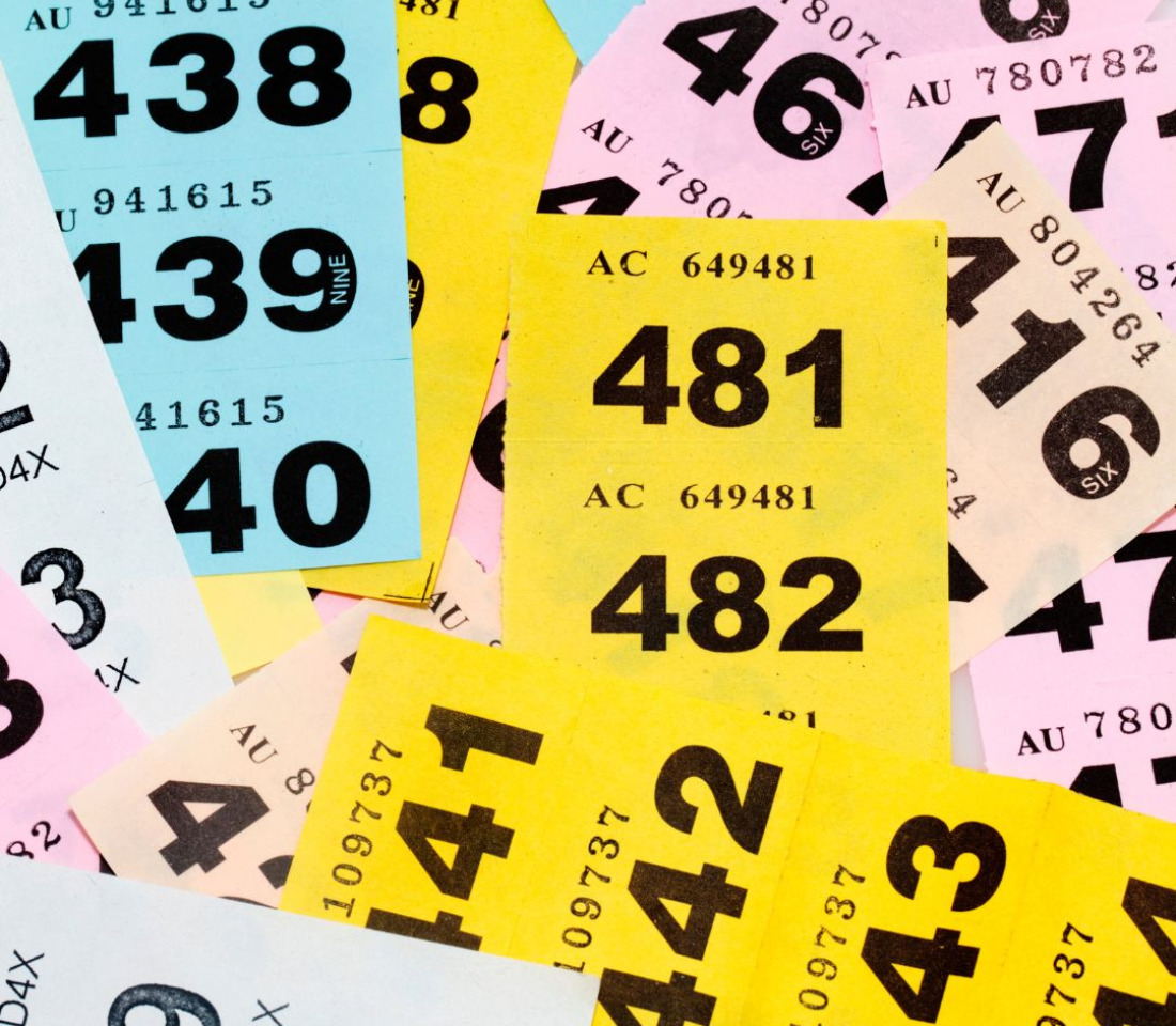 Strips of raffle tickets