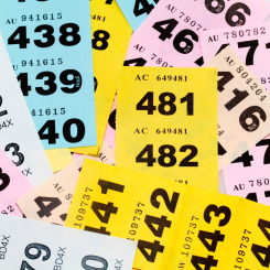 Strips of raffle tickets