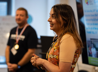 Esme talking at coffee morning