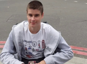 Liam posing for picture in his wheelchair (1)