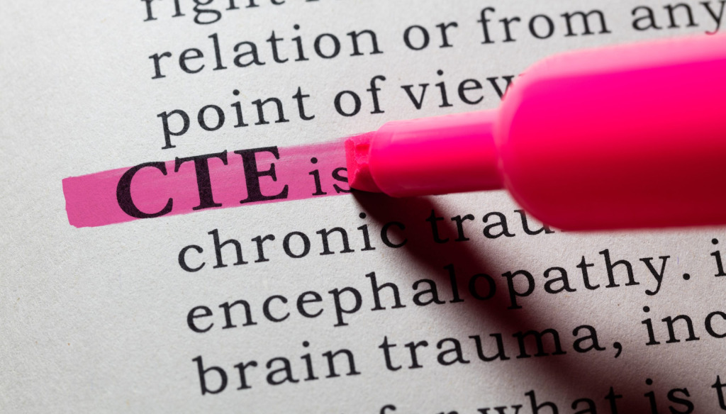 The word CTE being highlighted in a book