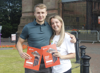 Lili and her brother at the Liverpool Cathedral Abseil.