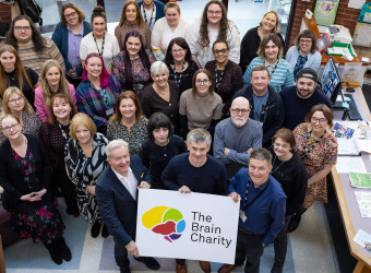 Matt with a group of staff