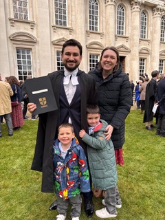 Seb Walsh with his wife and children.