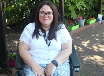 Sophia in The Brain Charity garden