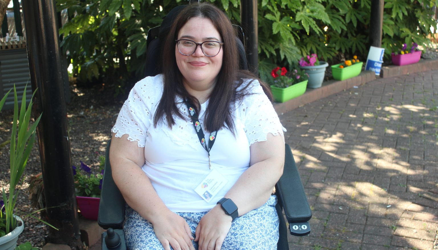 Sophia in The Brain Charity garden