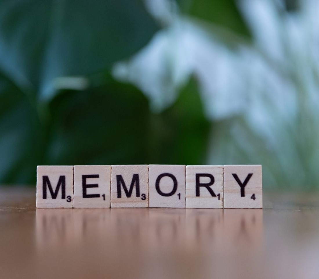 The word memory spelt on blocks.