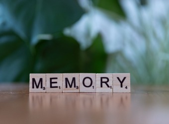 The word memory spelt on blocks.