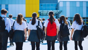 School Children entering a school