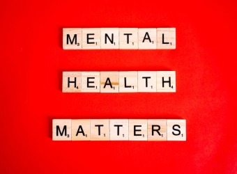 The words 'Mental Health Matters' are written in block on a red background.
